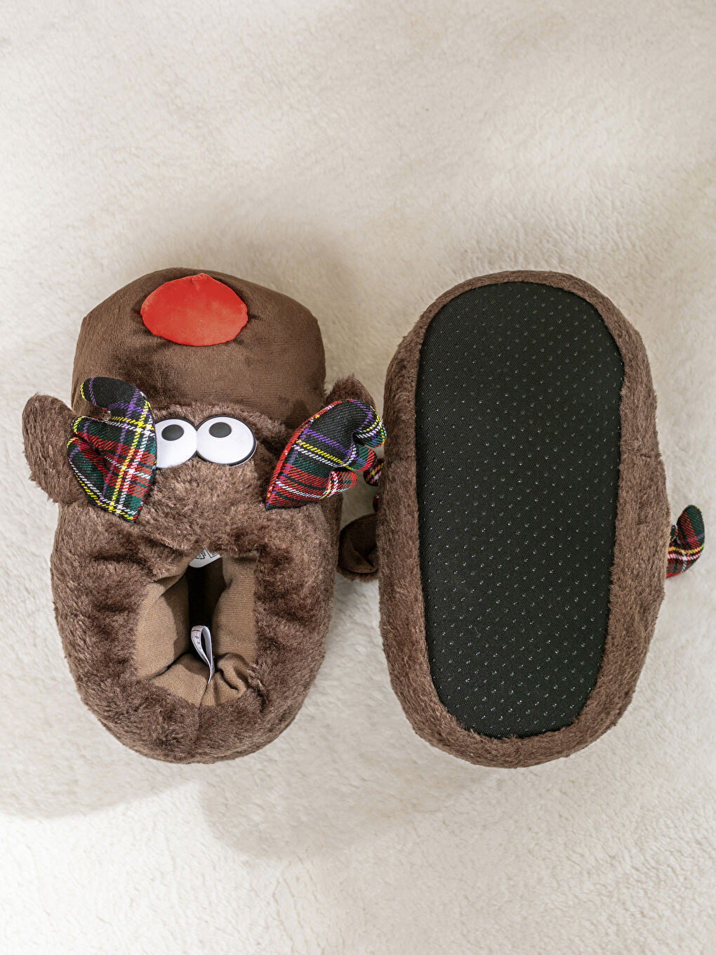 Hirschfigurierte Plüsch Hausschuhe für Damen-3