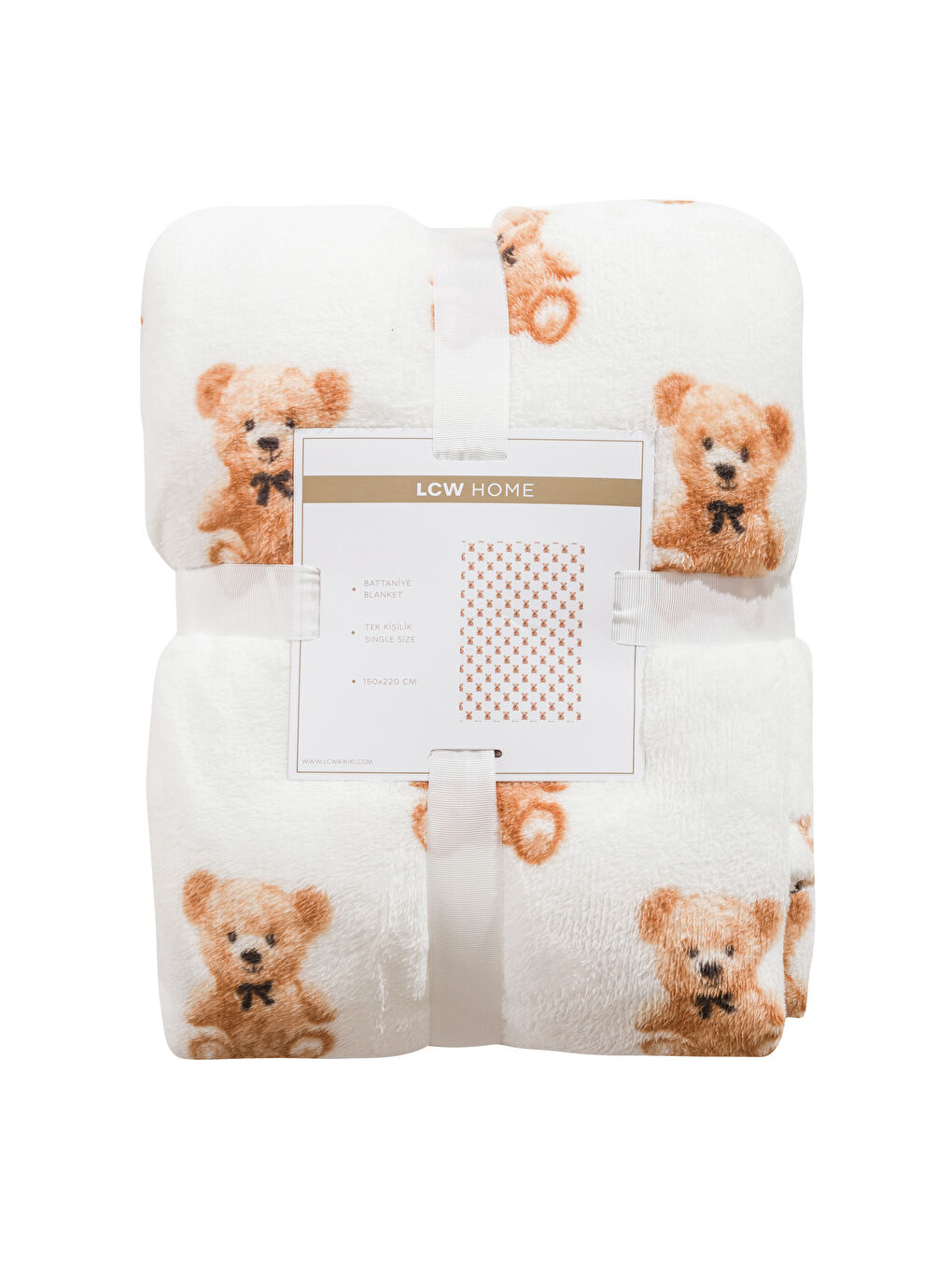 Karışık Ayı Teddy Baskılı Tek Kişilik Battaniye 150x220 cm-4