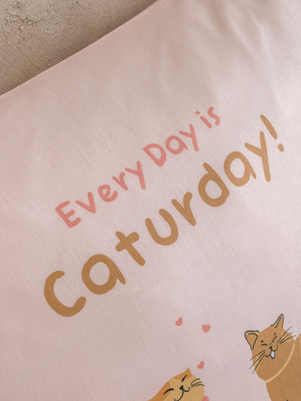 Karışık Kedi Baskılı Pamuklu Tek Kişilik Nevresim Seti-4