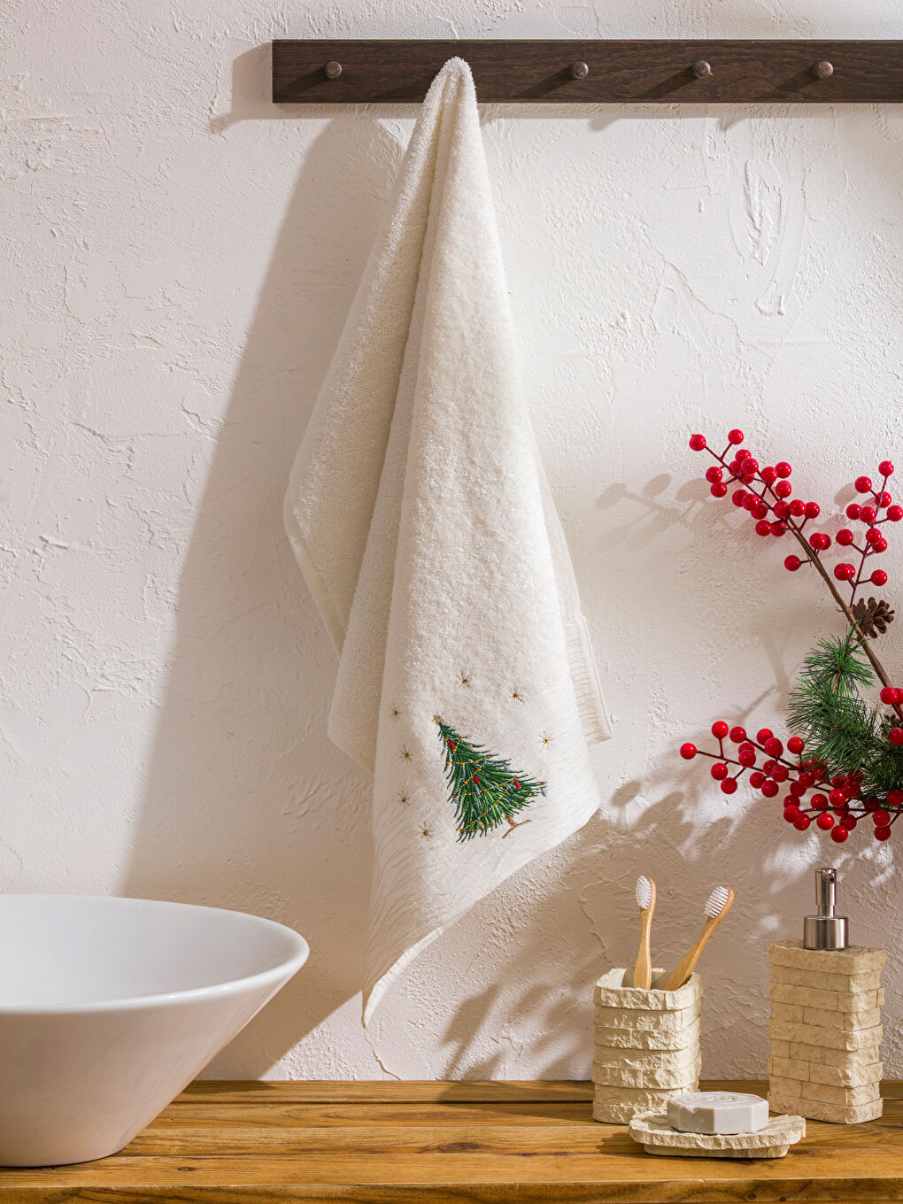 New Year Themed Cotton Face Towel 50x80 cm-1