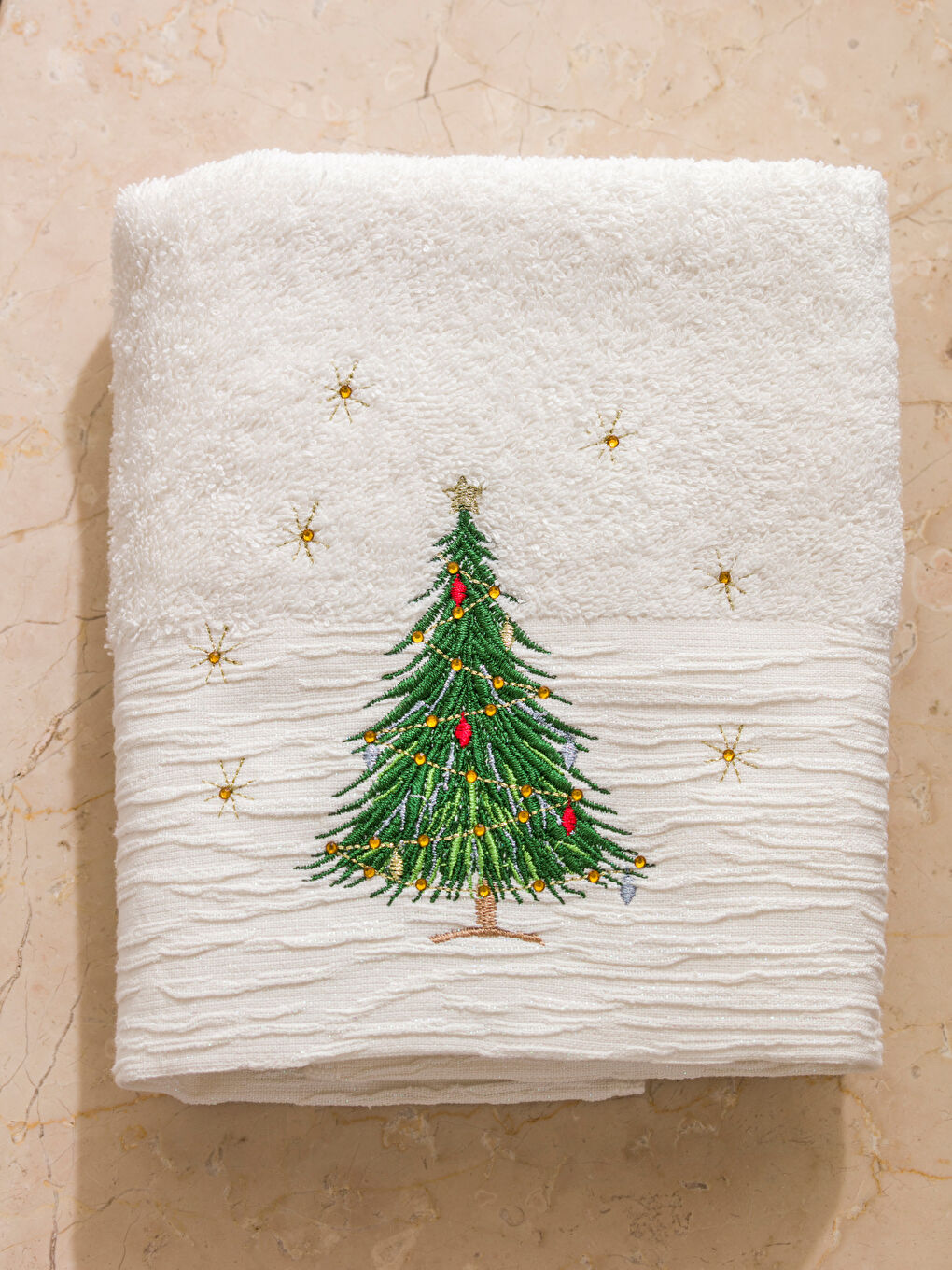 New Year Themed Cotton Face Towel 50x80 cm-2
