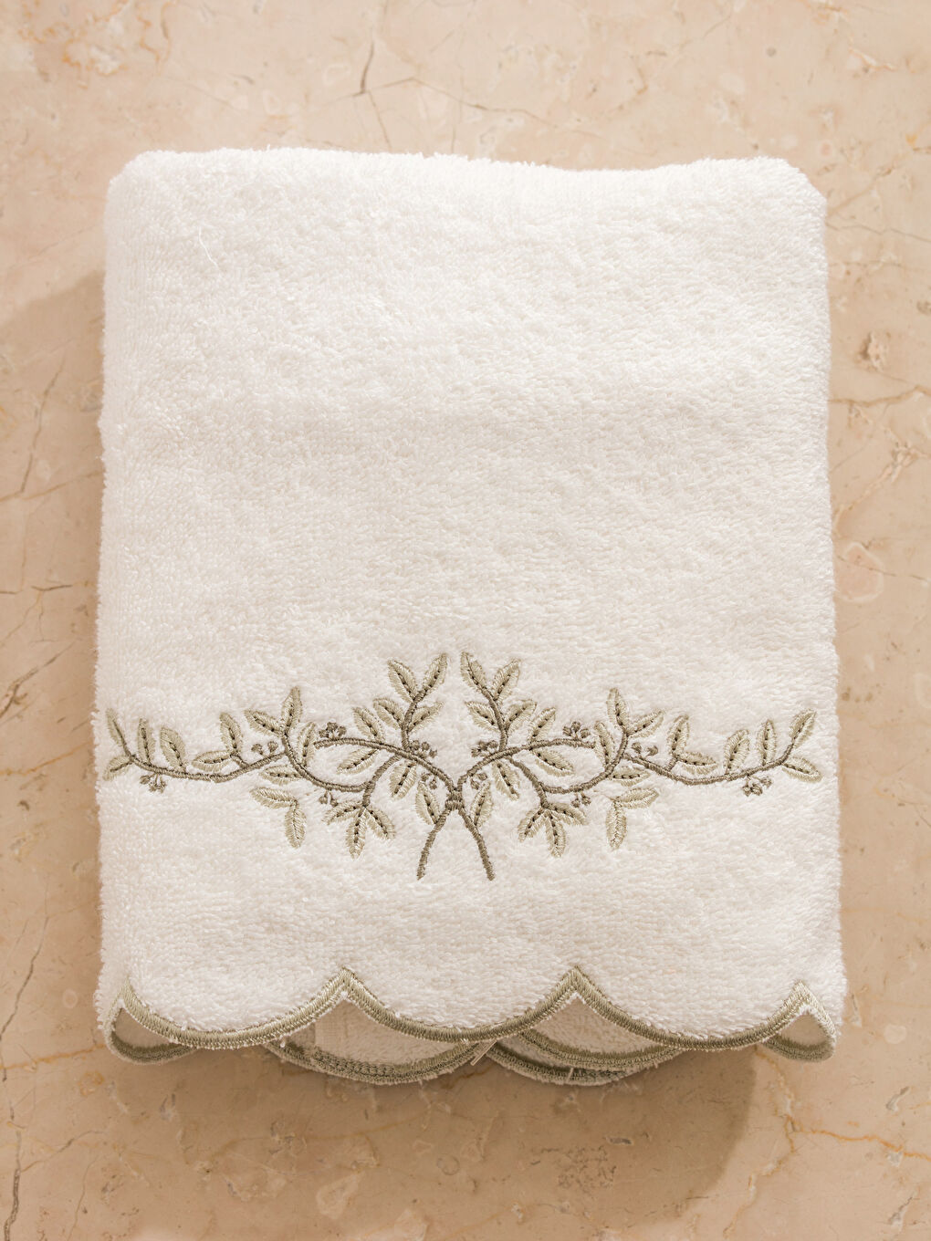 Embroidered Cotton Face Towel 50x80 cm-2