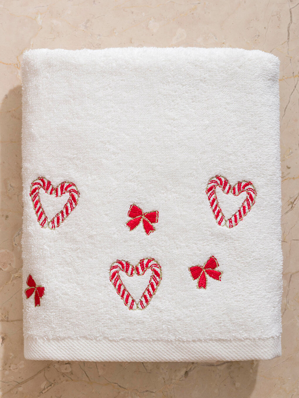 New Year Themed Cotton Face Towel 50x80 cm-2