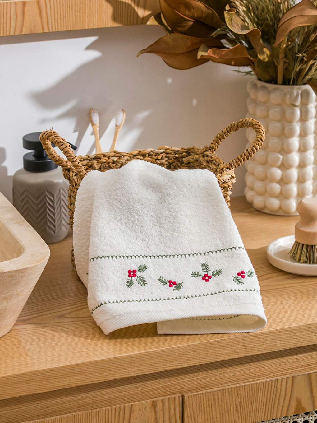 New Year Themed Cotton Face Towel 50x80 cm-1