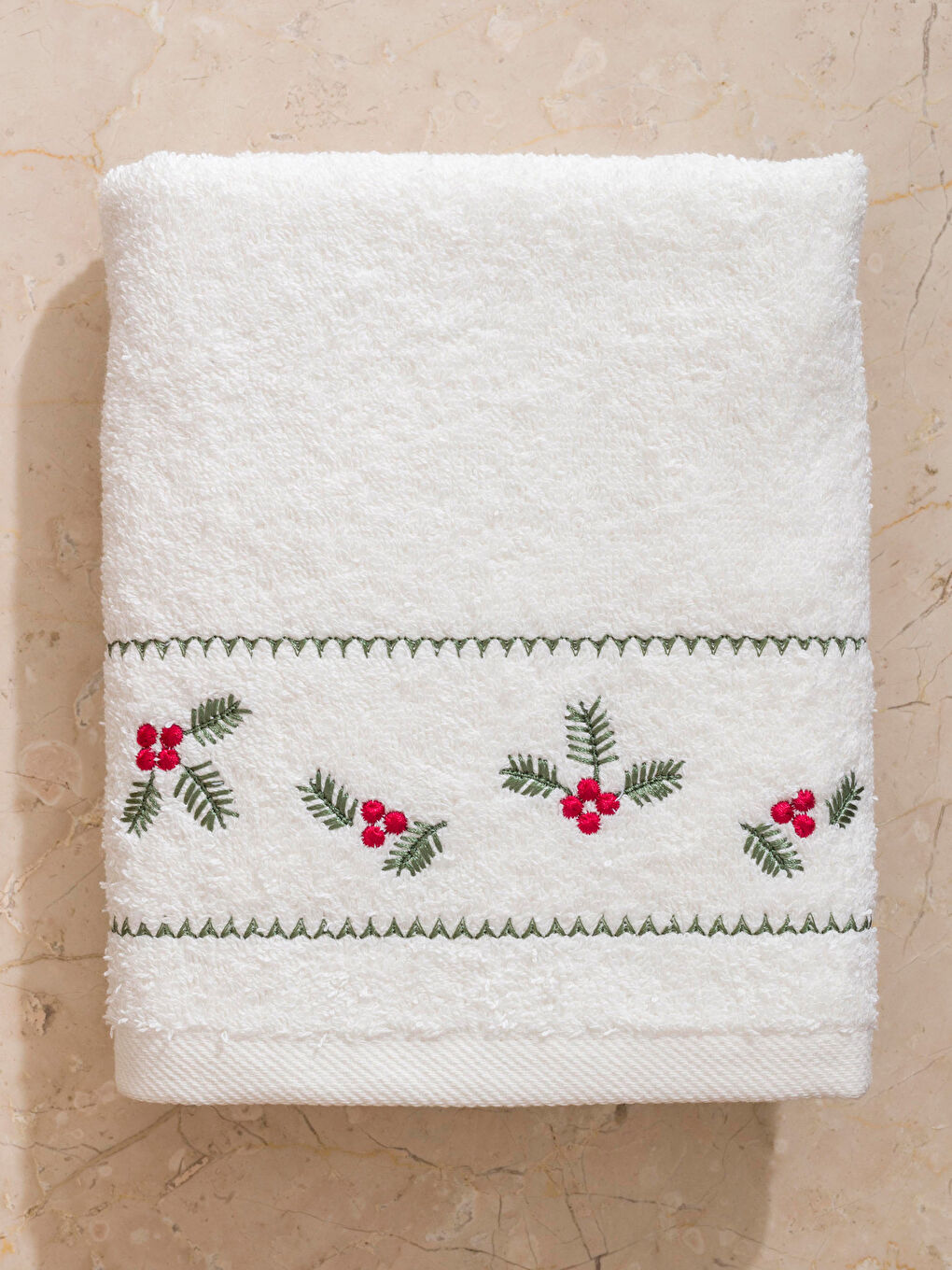 New Year Themed Cotton Face Towel 50x80 cm-2