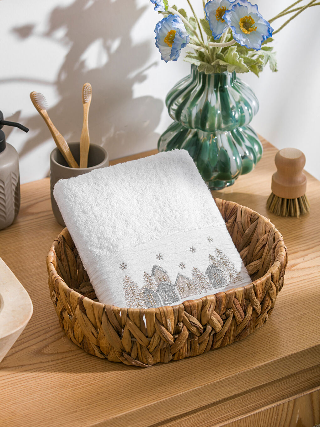 New Year Themed Cotton Face Towel 50x80 cm-1