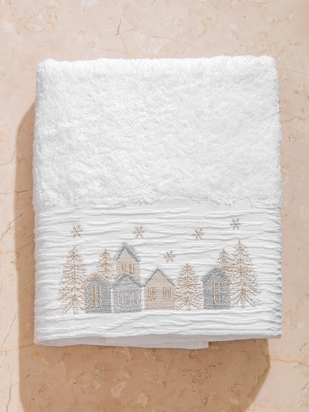 New Year Themed Cotton Face Towel 50x80 cm-2