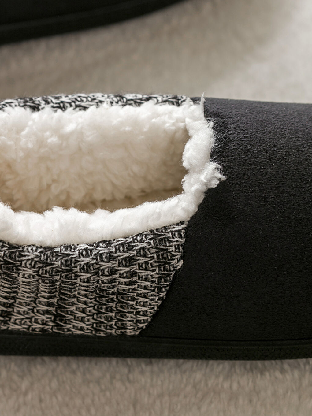 Siyah İçi Kürklü Erkek Ev Botu Panduf-2