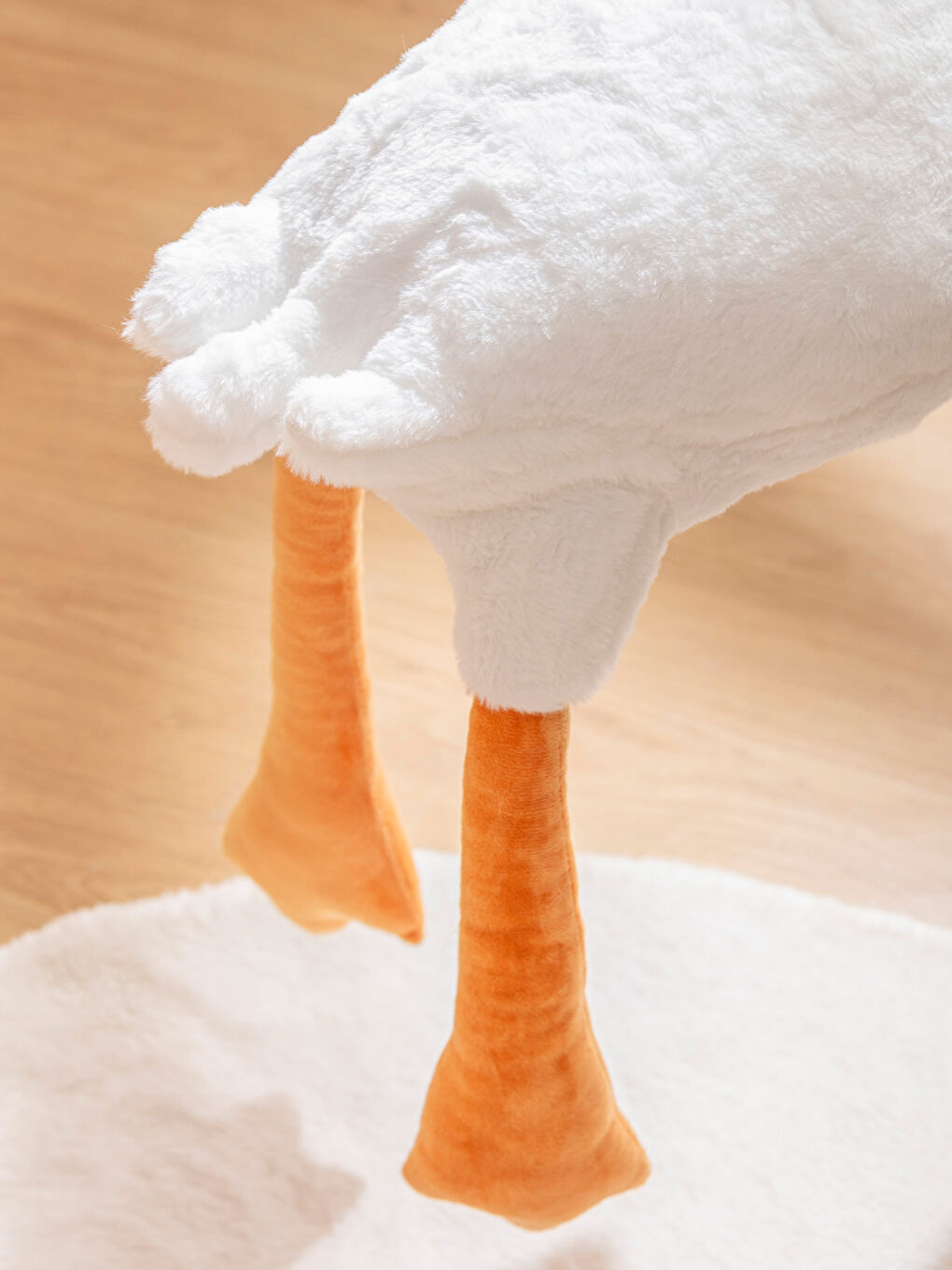 Ekru Kaz Figürlü Pelüş Bebek Kırlent 95 cm-4