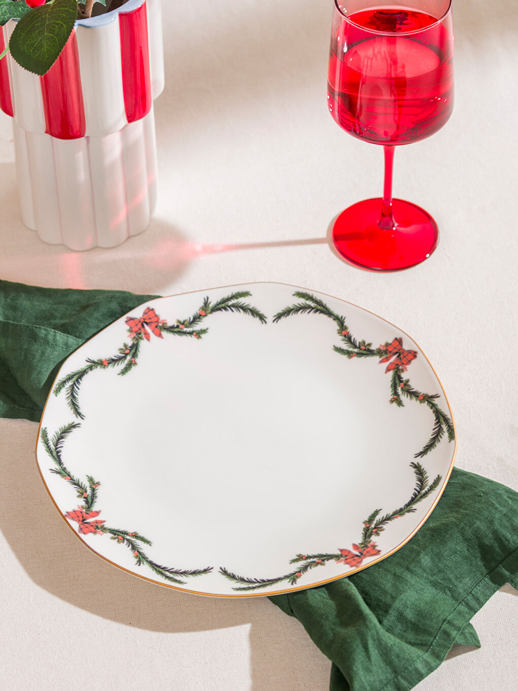 Bow Printed Porcelain 	Serving Platter 26 cm-1