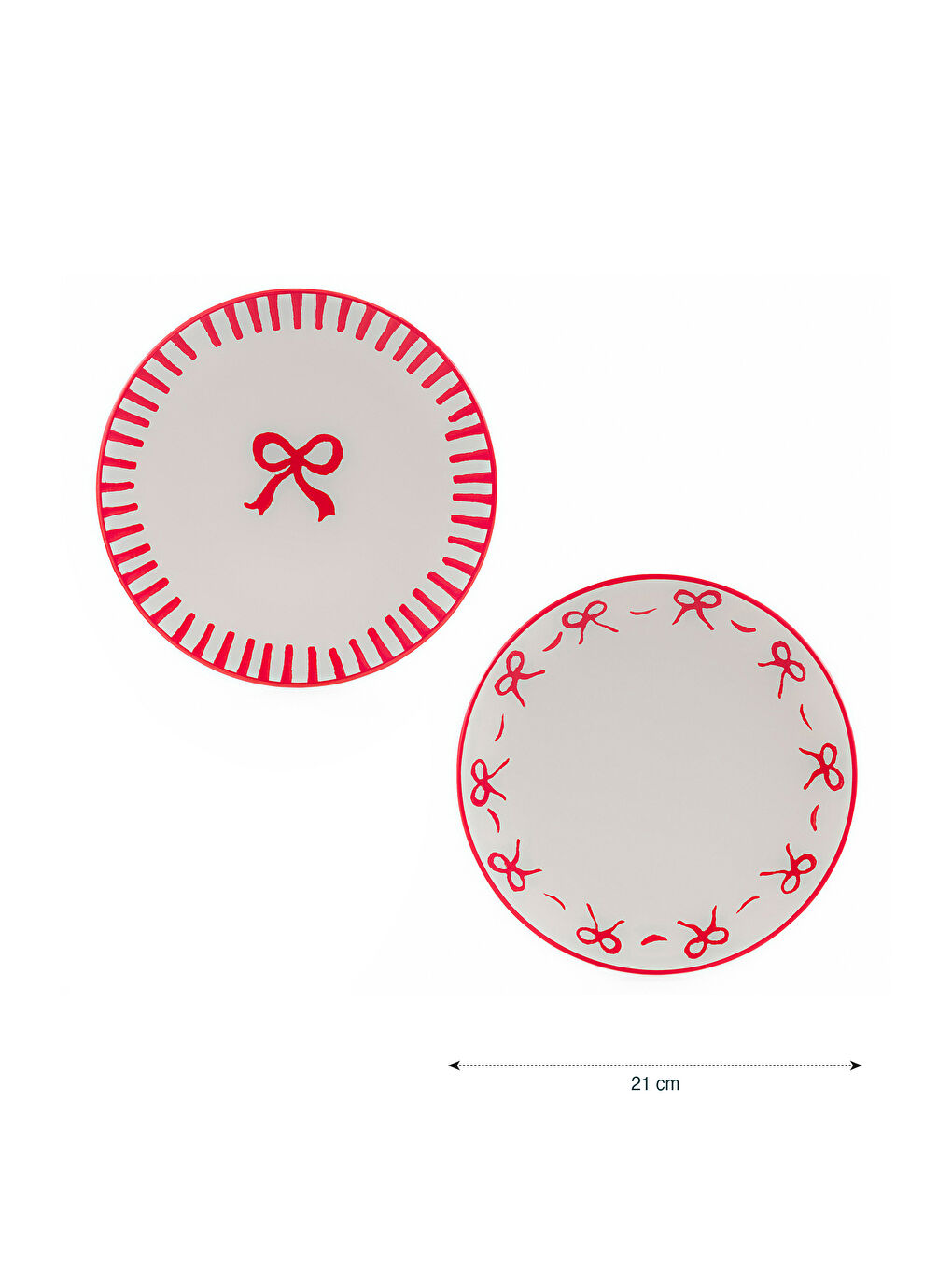 Bow Printed Cake Plate 21 cm 4-pack-4