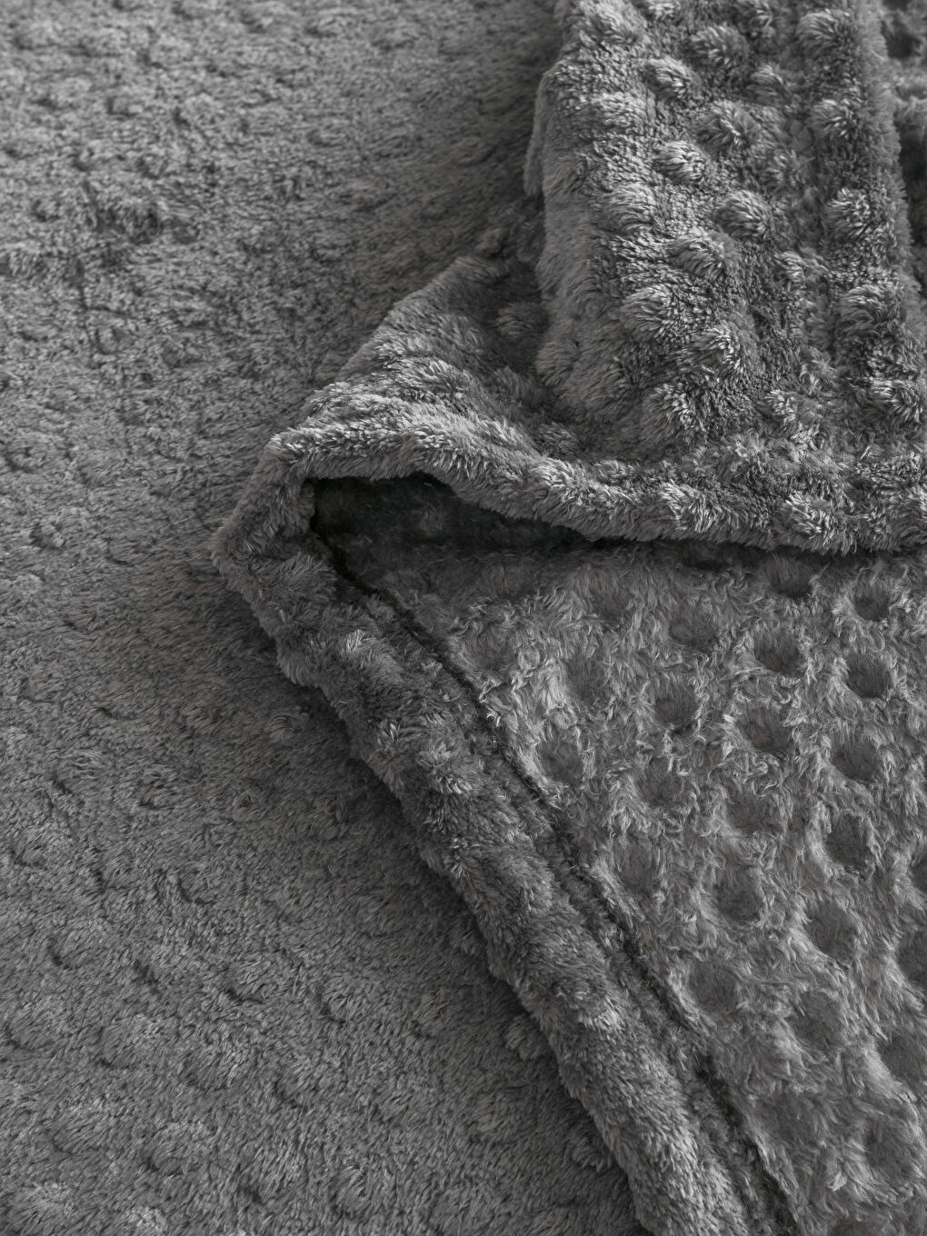 Gri Tomurcuk Desenli Tek Kişilik Battaniye 150x220 cm-3