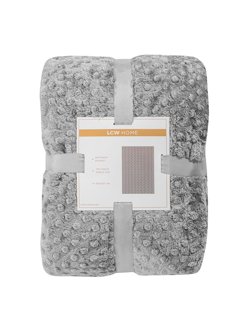 Gri Tomurcuk Desenli Tek Kişilik Battaniye 150x220 cm-4