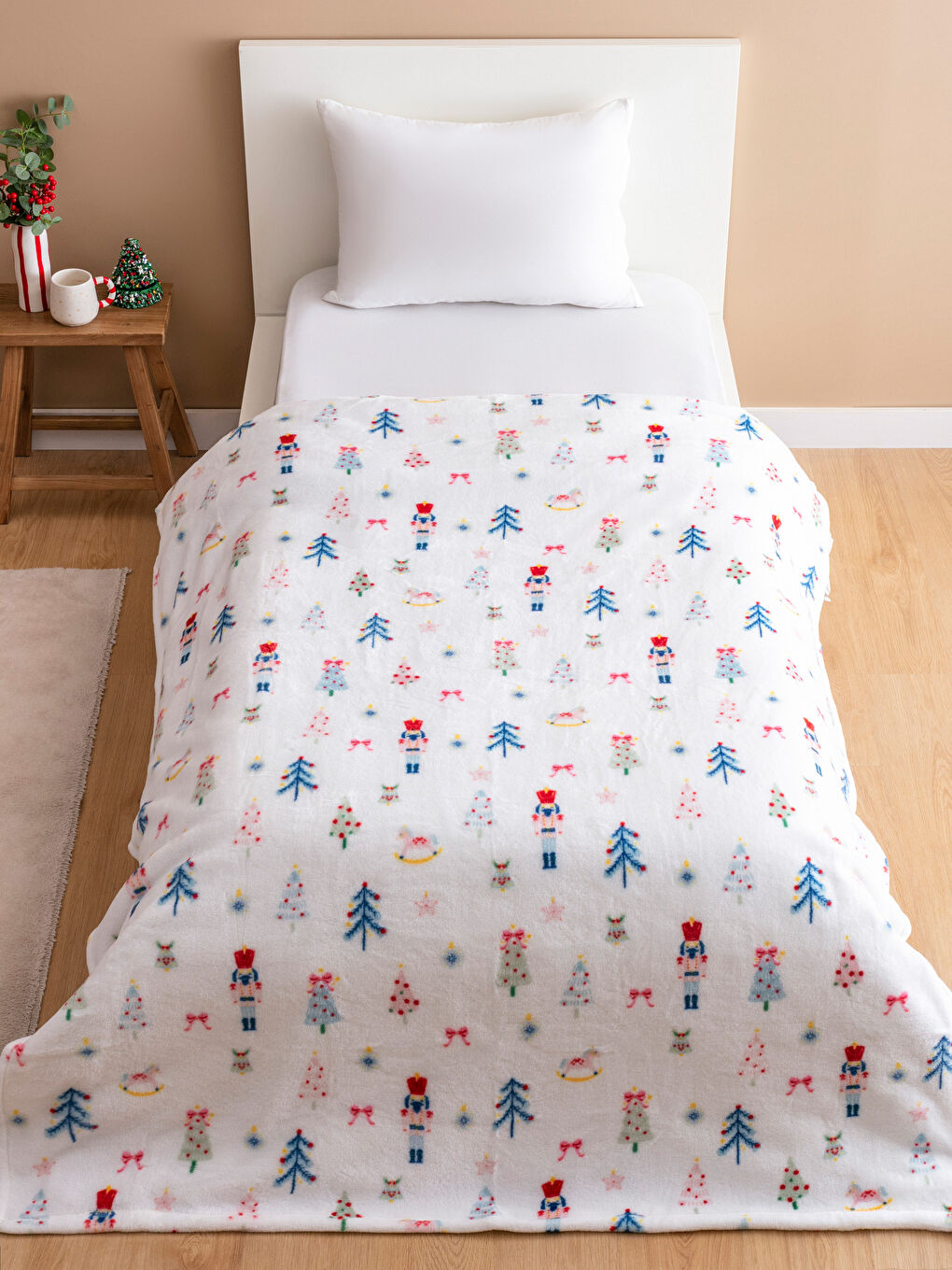 Karışık Kurşun Asker Baskılı Tek Kişilik Battaniye-1