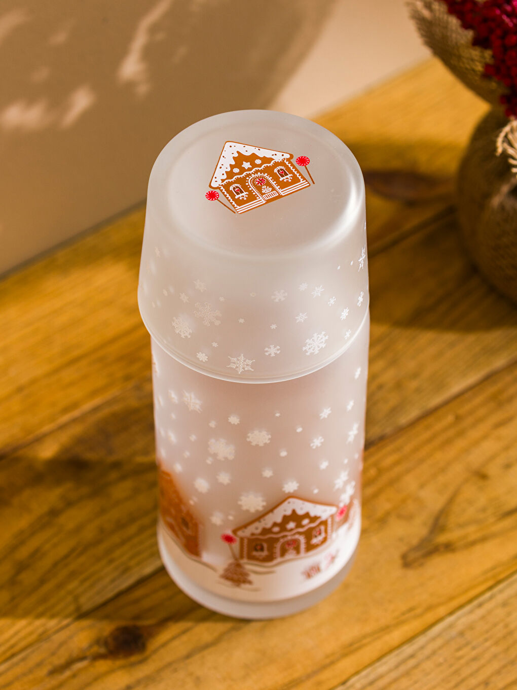 Kahverengi Yılbaşı Temalı Baş Ucu Sürahisi 700 ml-2