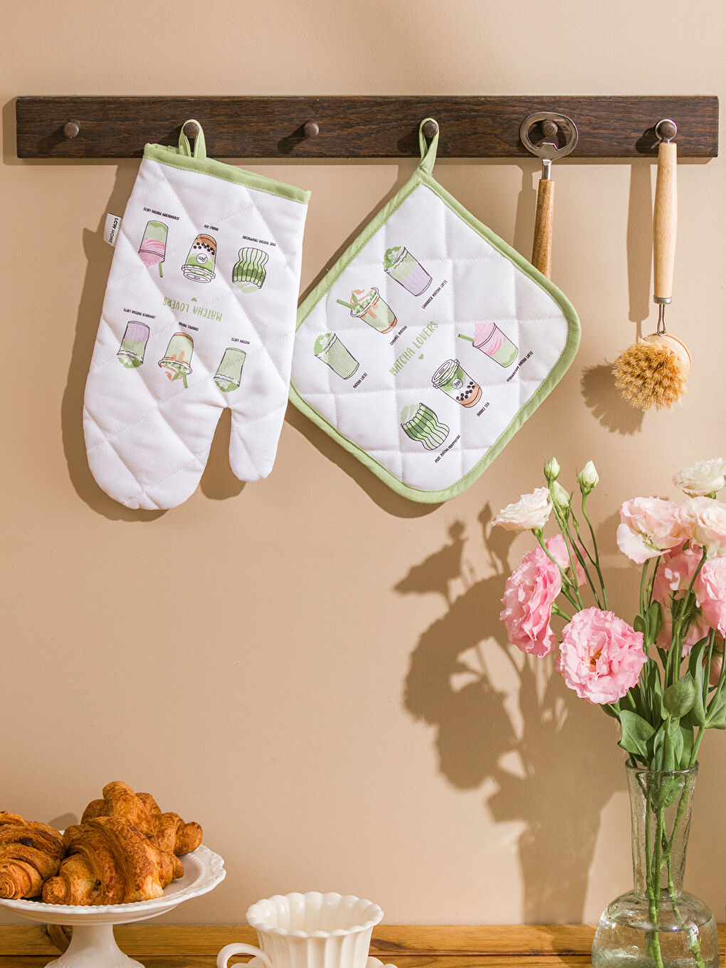 LCW HOME Printed Oven Mitt and Pot Holder -W5JG12Z8-J5E