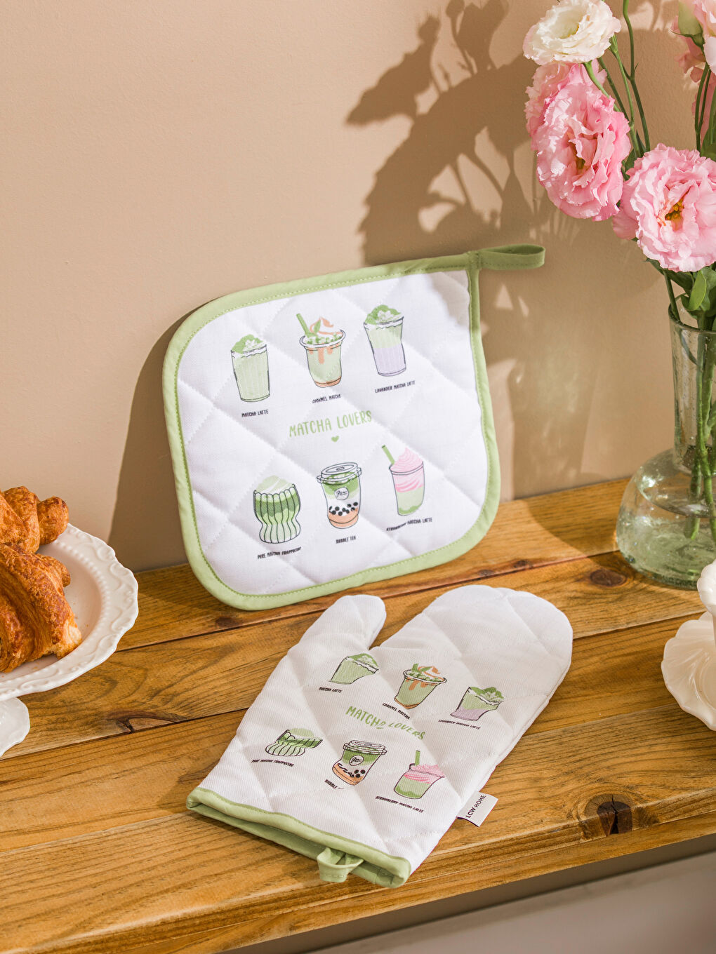 LCW HOME Printed Oven Mitt and Pot Holder -W5JG12Z8-J5E