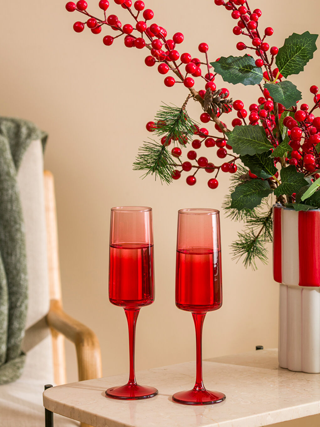 Glass Footed Water Glass Set 2'li 190 Ml