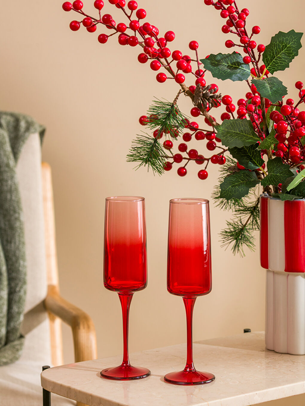 Glass Footed Water Glass Set 2'li 190 Ml-1