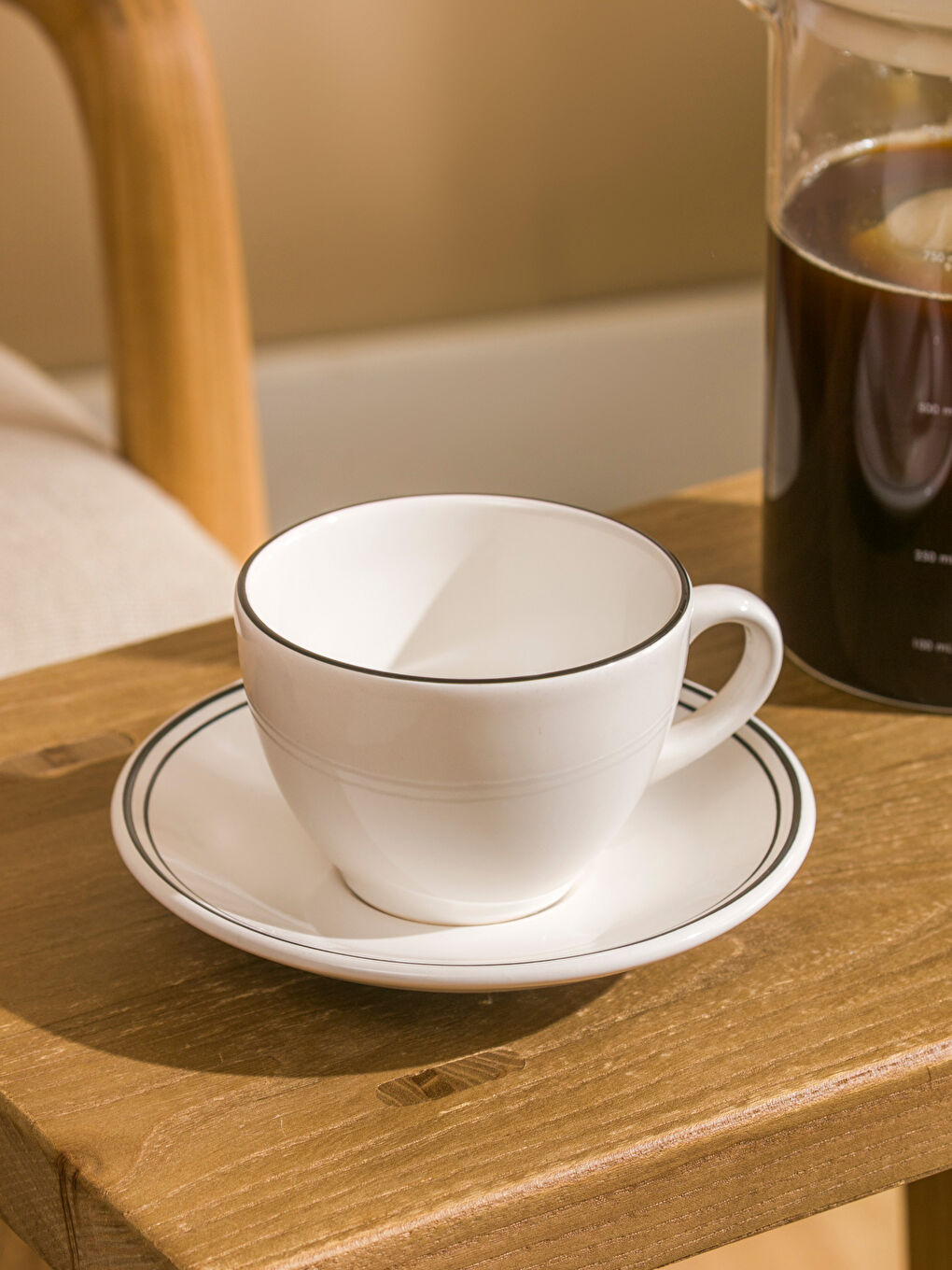 Ekru Baskılı Seramik Espresso Fincanı 215 ml-1