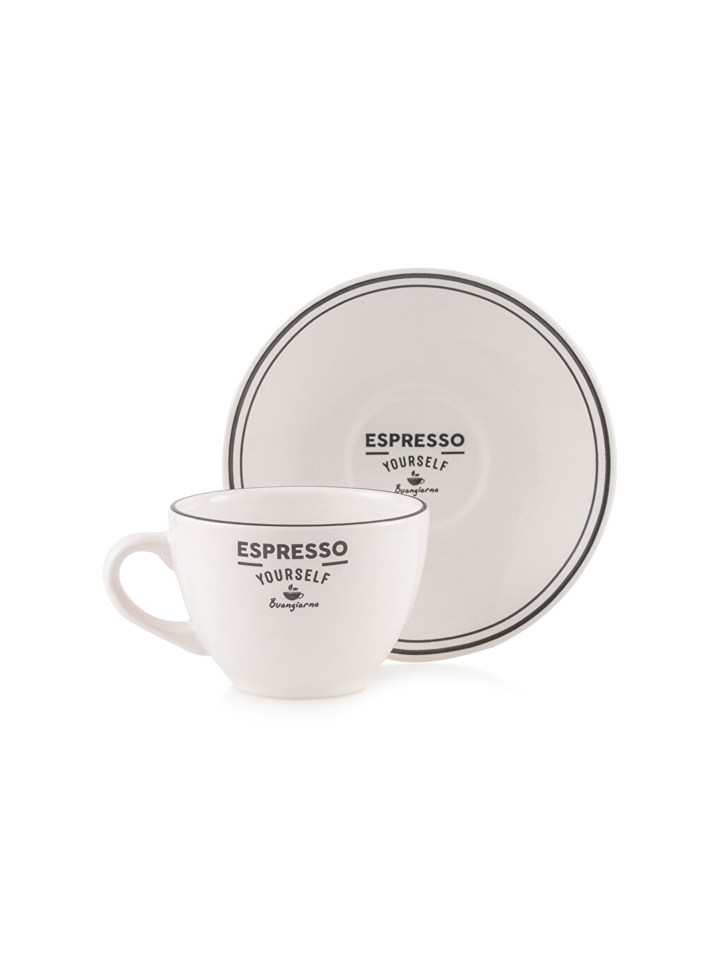 Ekru Baskılı Seramik Espresso Fincanı 215 ml-4