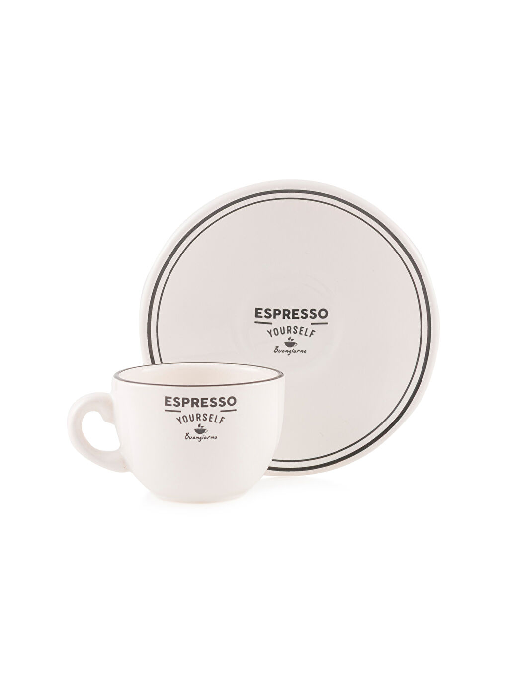 Ekru Baskılı 2 Kişilik Seramik Kahve Fincan Takımı 95 ml-4