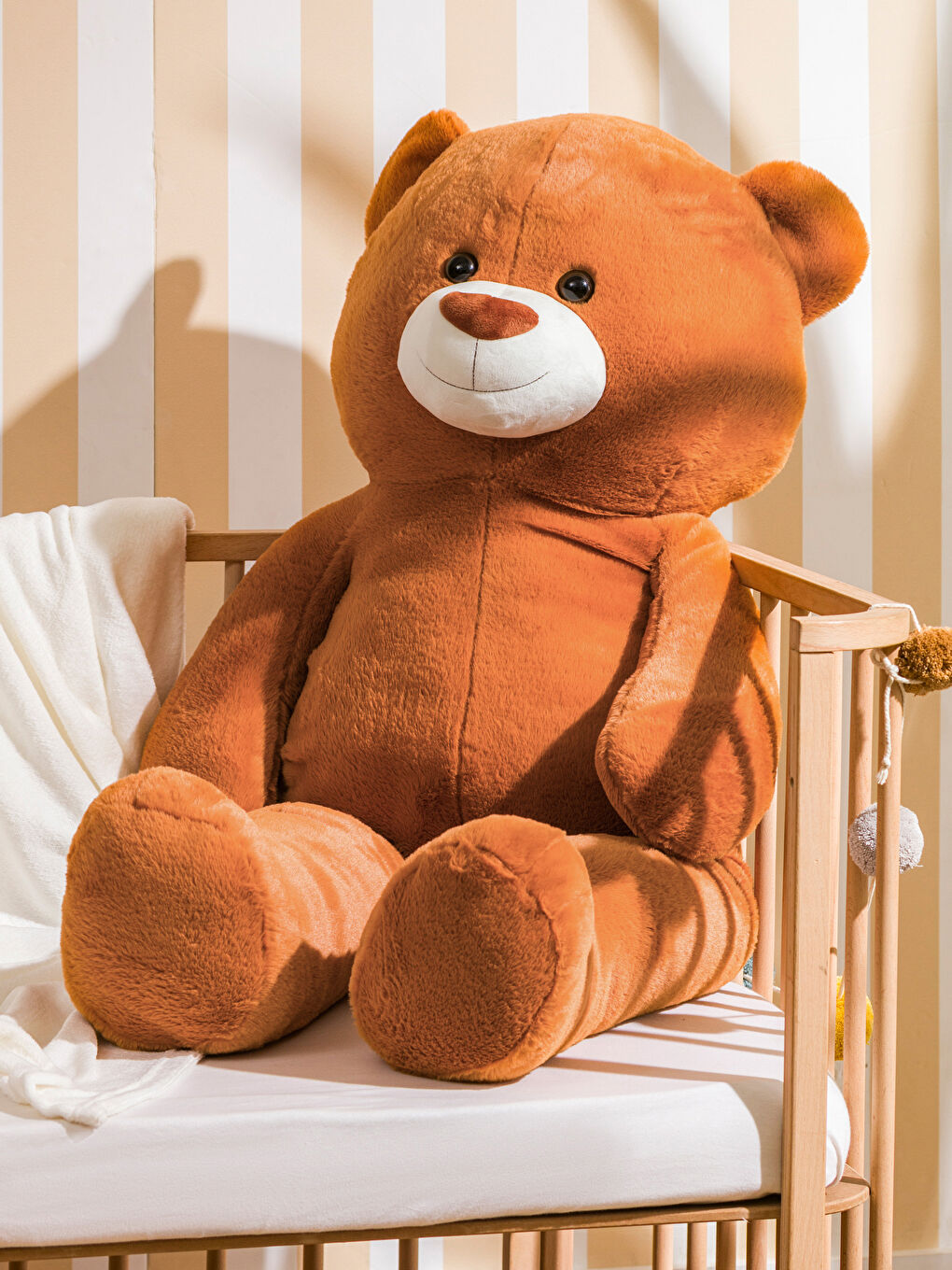 Kahverengi Ayı Figürlü Pelüş Bebek Kırlent 120 cm-1