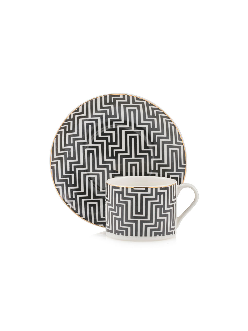 Printed 2-Person Porcelain Coffee Cup Set 90 ml-4