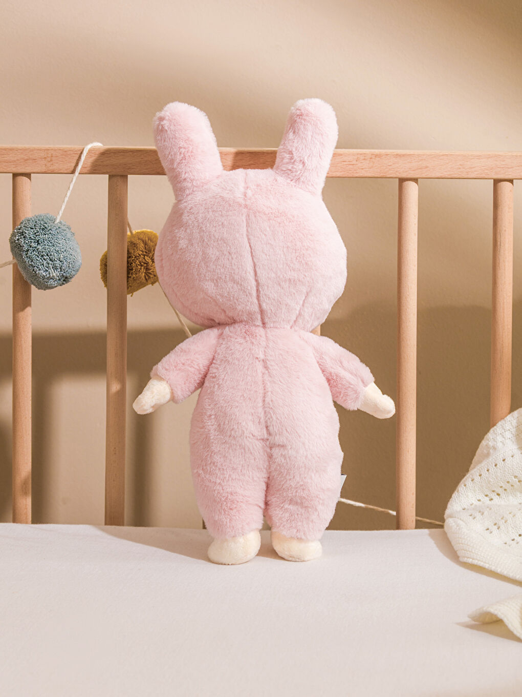 Pembe Tavşan Figürlü Pelüş Bebek Kırlent 41 cm-1