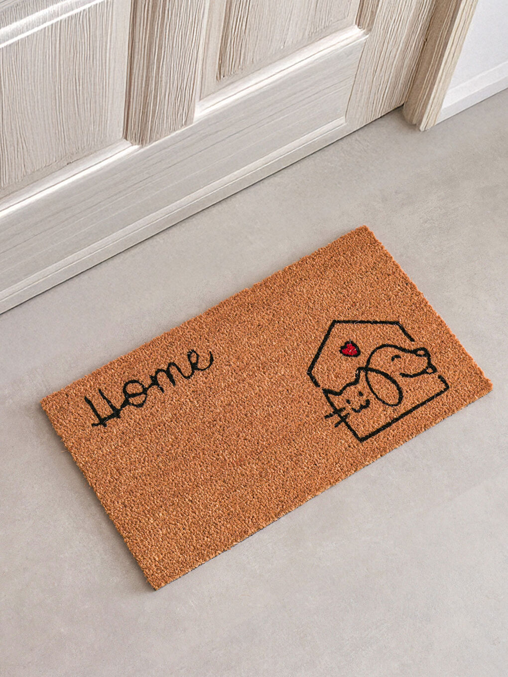 Karışık Home Yazı Baskılı Kapı Önü Paspası 35x60 cm