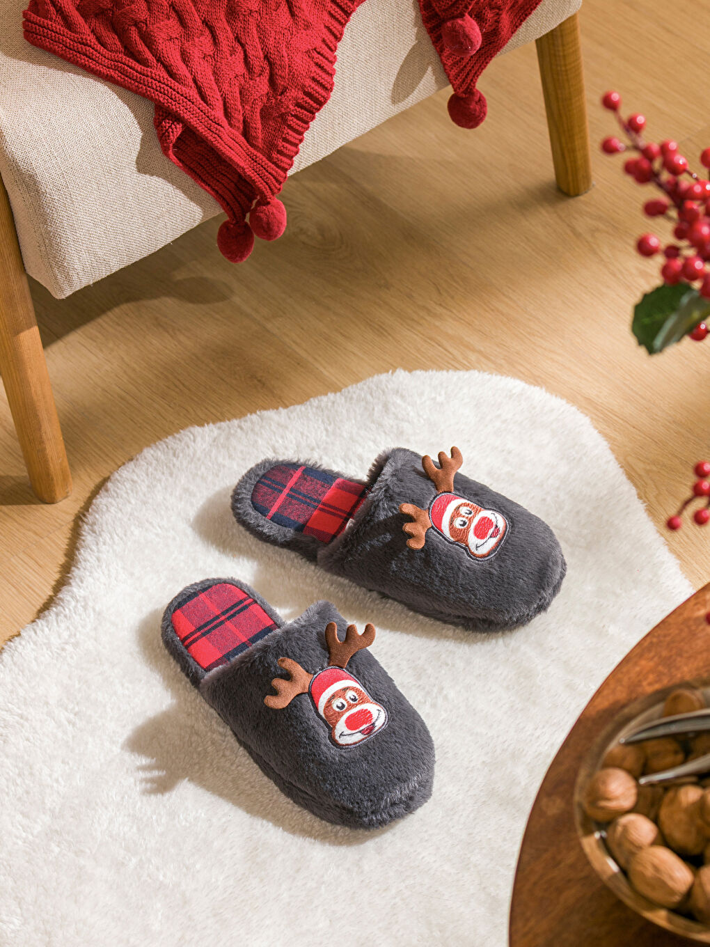 New Year Themed Men's House Slippers