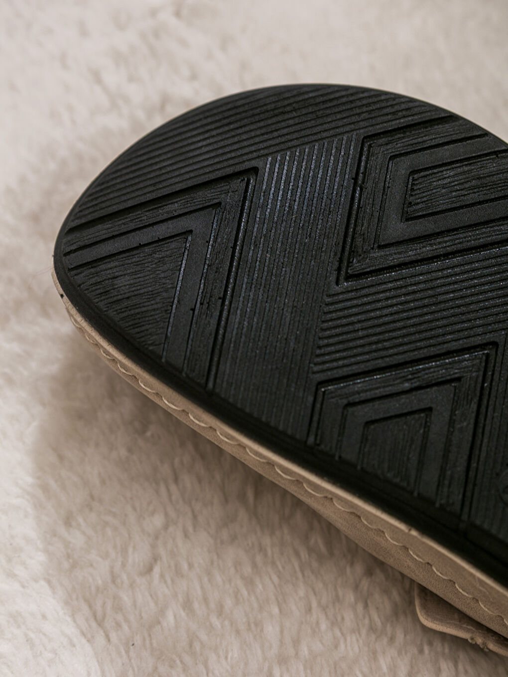 Bej Süet Görünümlü Kadın Ev Terliği-4