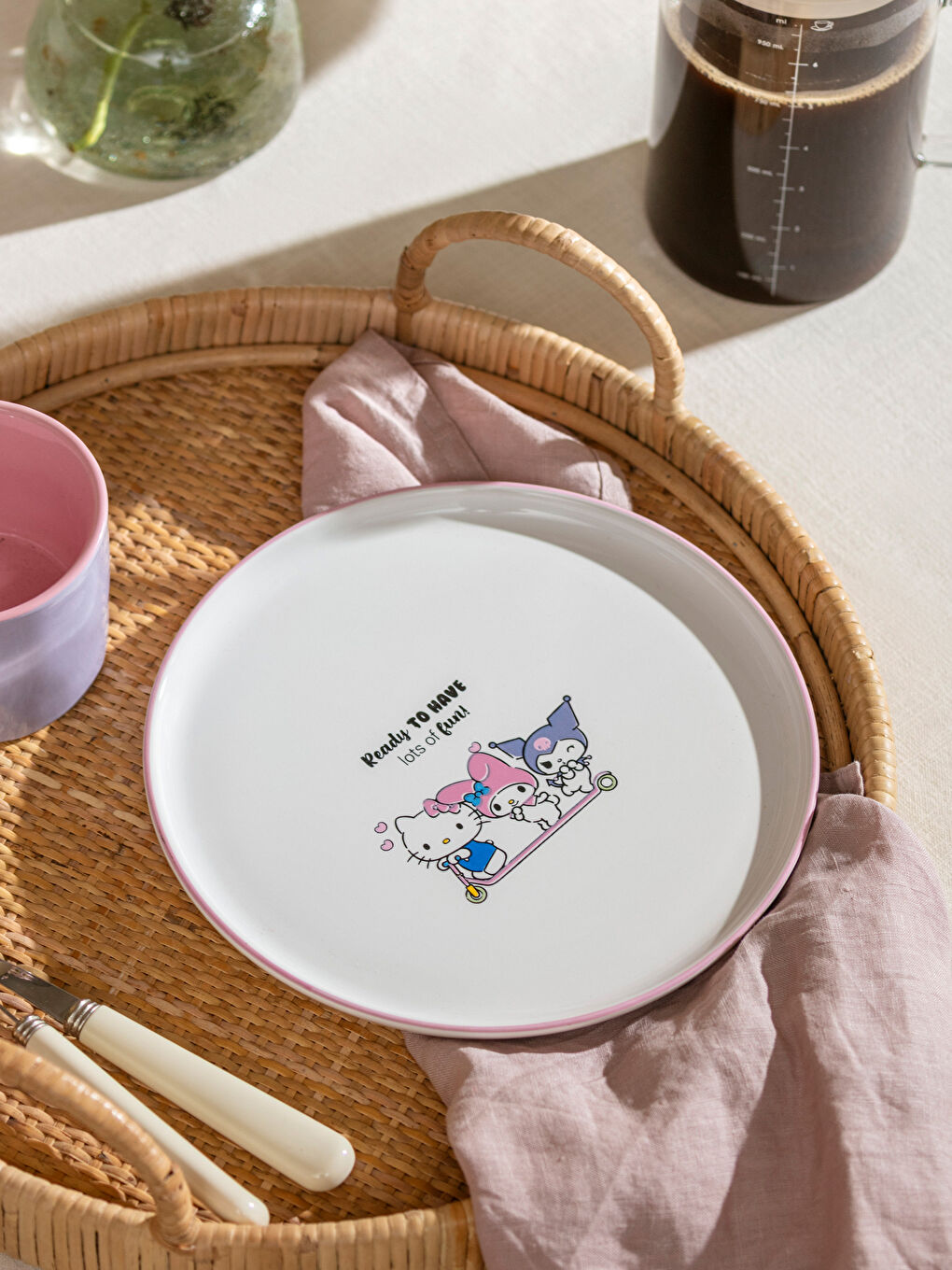 Kuromi Printed Ceramic Cake Plate 22 cm-1