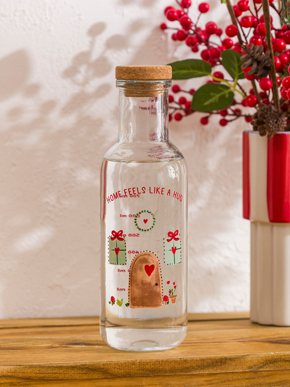 Karışık Baskılı Cam Sürahi 1000 ml