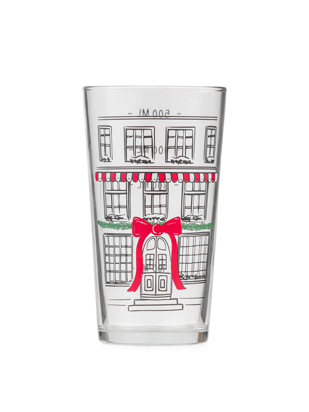 Рождестволық тақырыптағы шыны стақан 500 мл-4