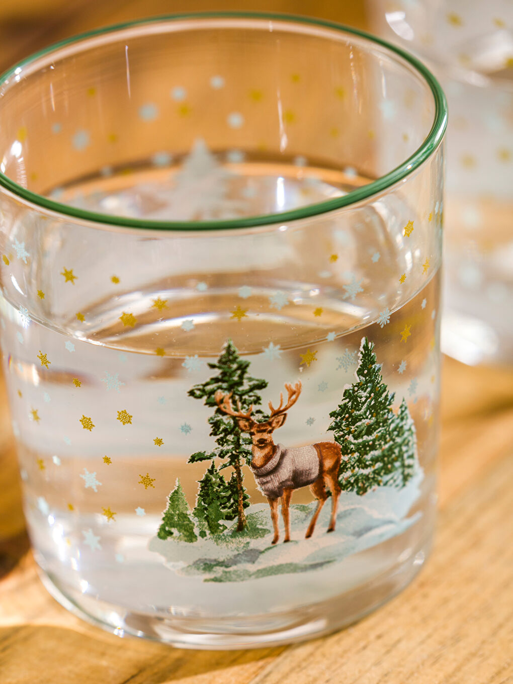 Жаңа жыл тақырыбындағы шыны стақан жиынтығы 3 бөліктен тұратын 380 мл-2