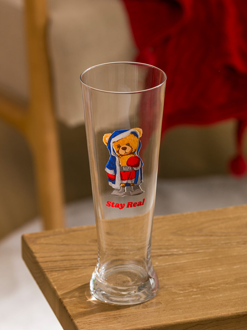 Karışık Ayı Teddy Baskılı Cam Bardak 500 ml