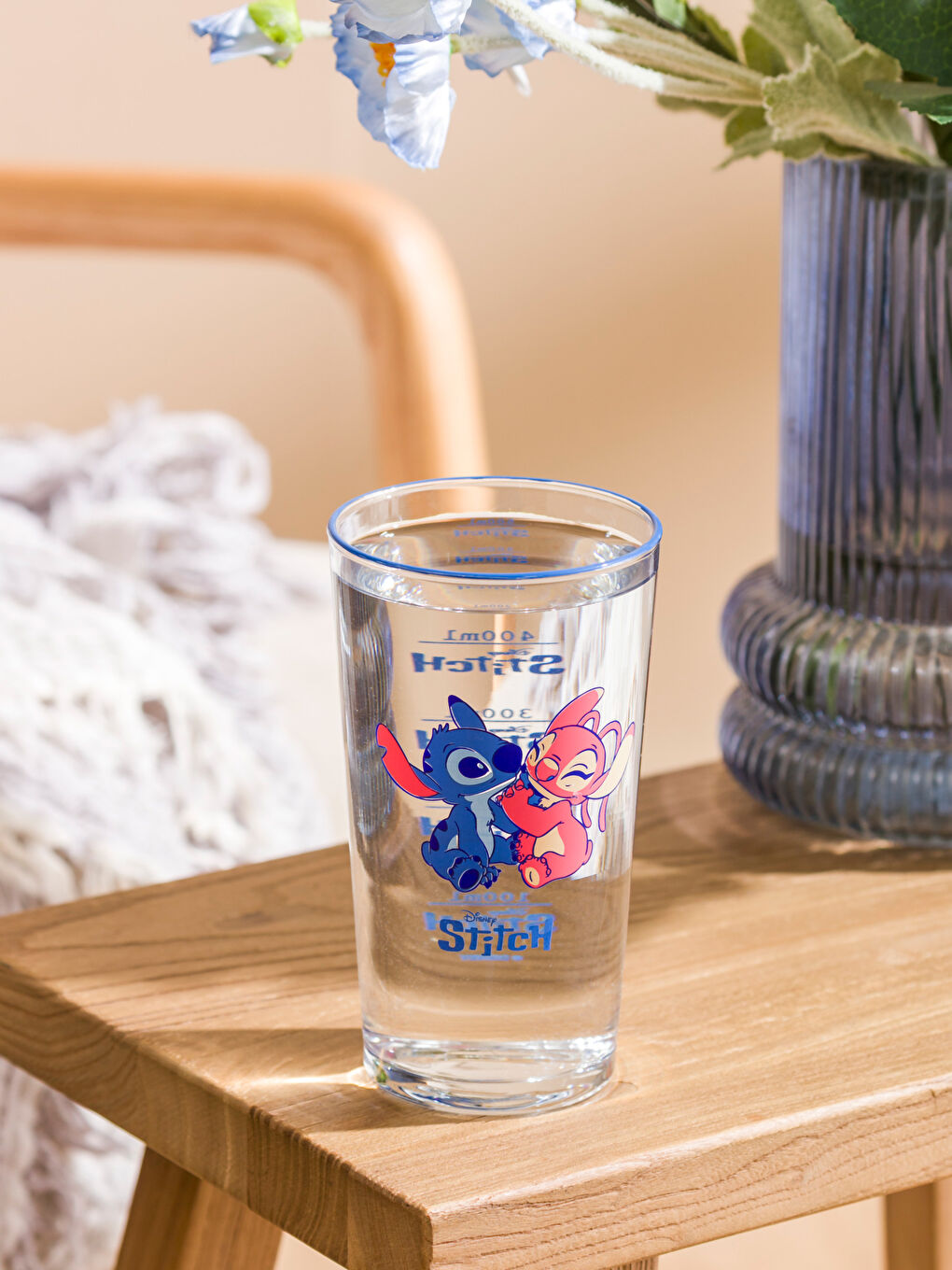 Karışık Lilo ve Stitch Baskılı Cam Bardak 570 ml