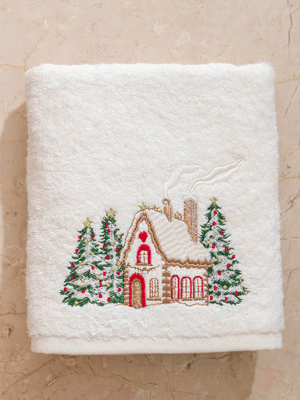 New Year Themed Cotton Face Towel 50x80 cm-2