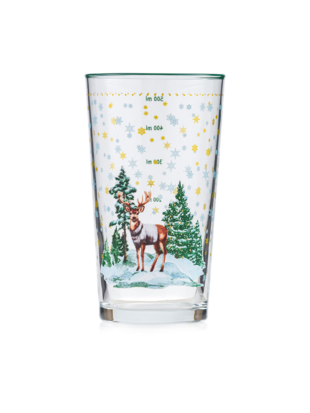 Рождестволық тақырыптағы шыны стақан 570 мл-4