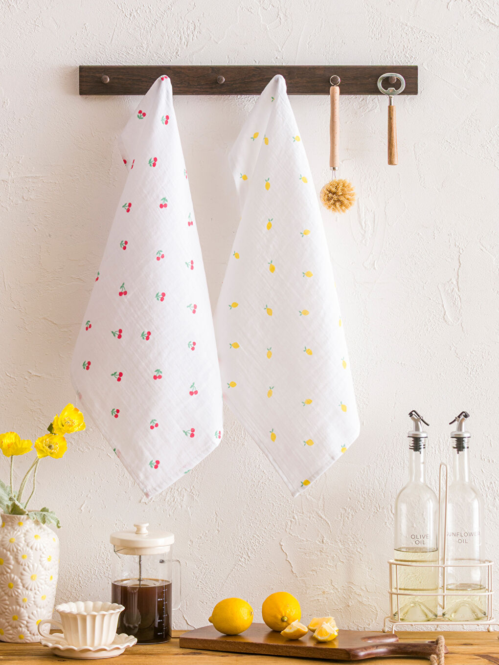 Karışık Pamuklu Baskılı Kurulama Bezi 2'li 40x60 cm-1