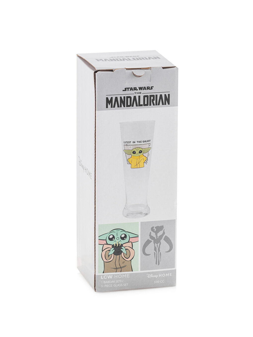 Karışık Baby Yoda Baskılı Cam Bardak 500 ml-3