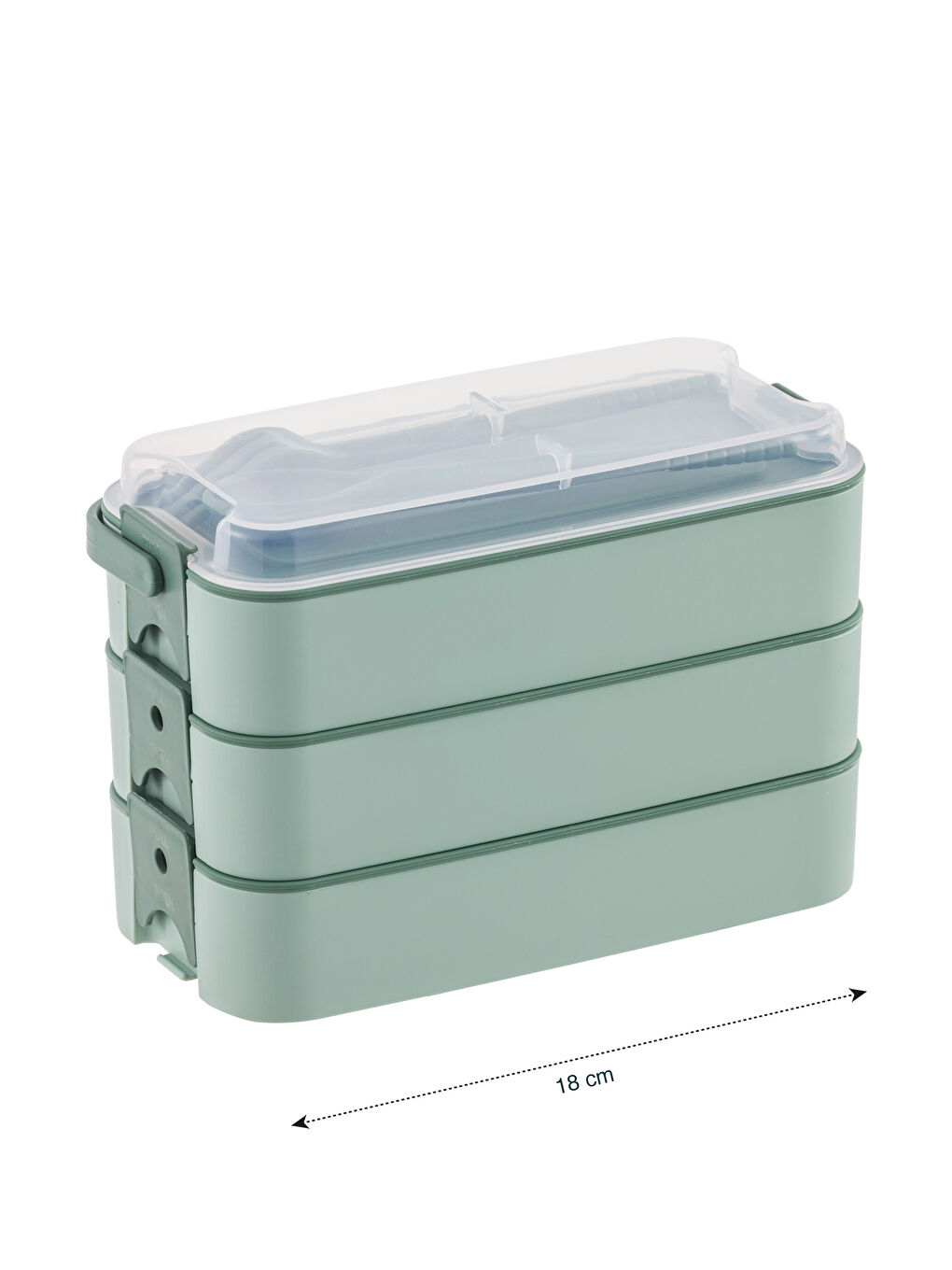 Yeşil 3 Katlı Lunch Box Saklama Kabı-4
