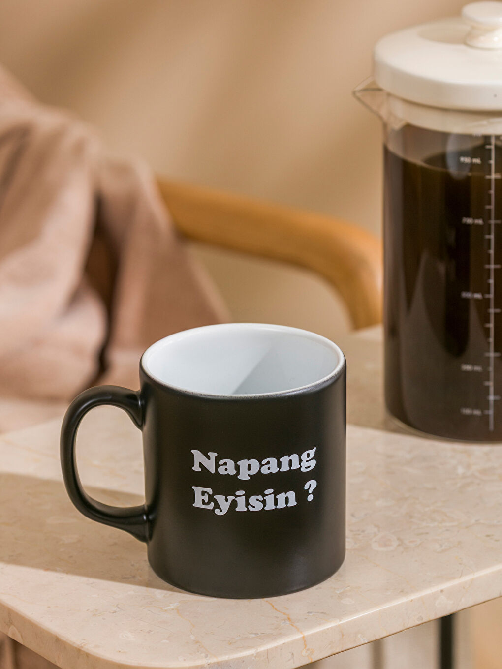 Karışık Yazı Baskılı Seramik Kupa 320 ml-1