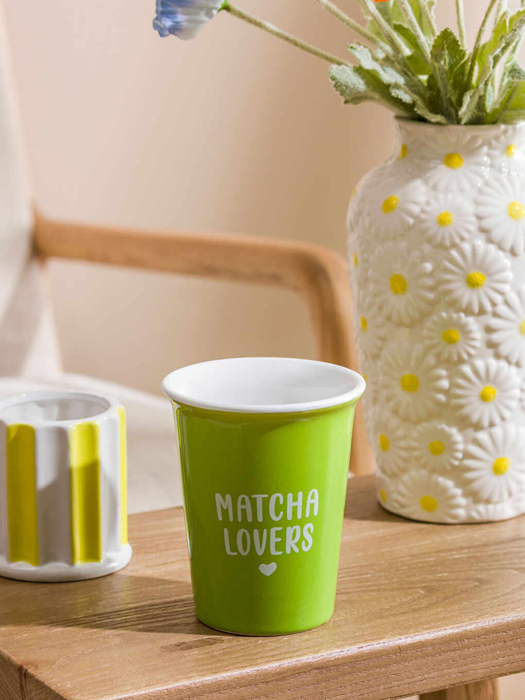 Yeşil Baskılı Seramik Kupa 365 ml