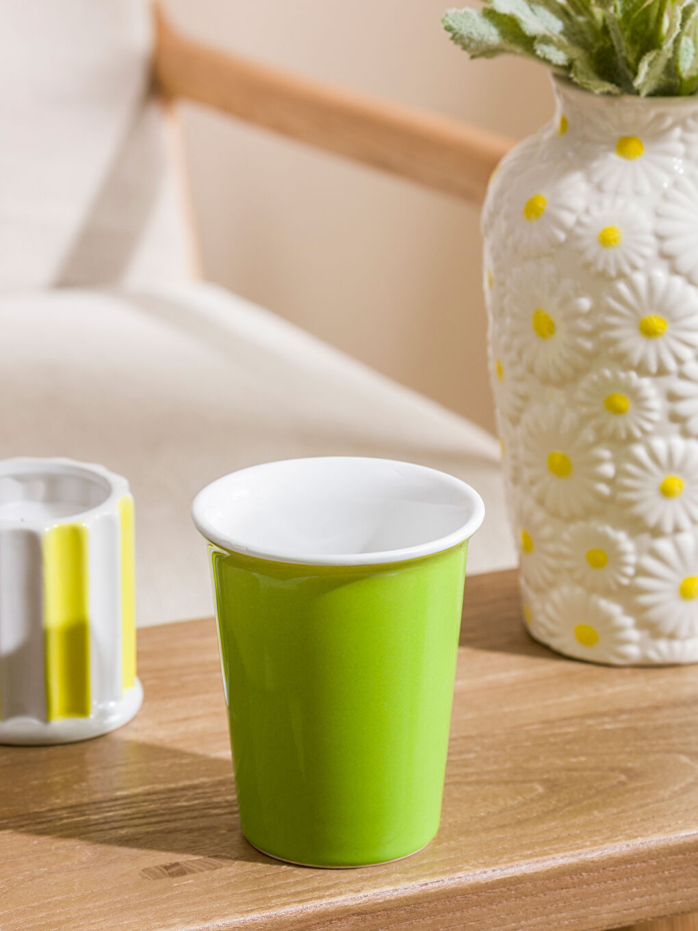 Yeşil Baskılı Seramik Kupa 365 ml-1