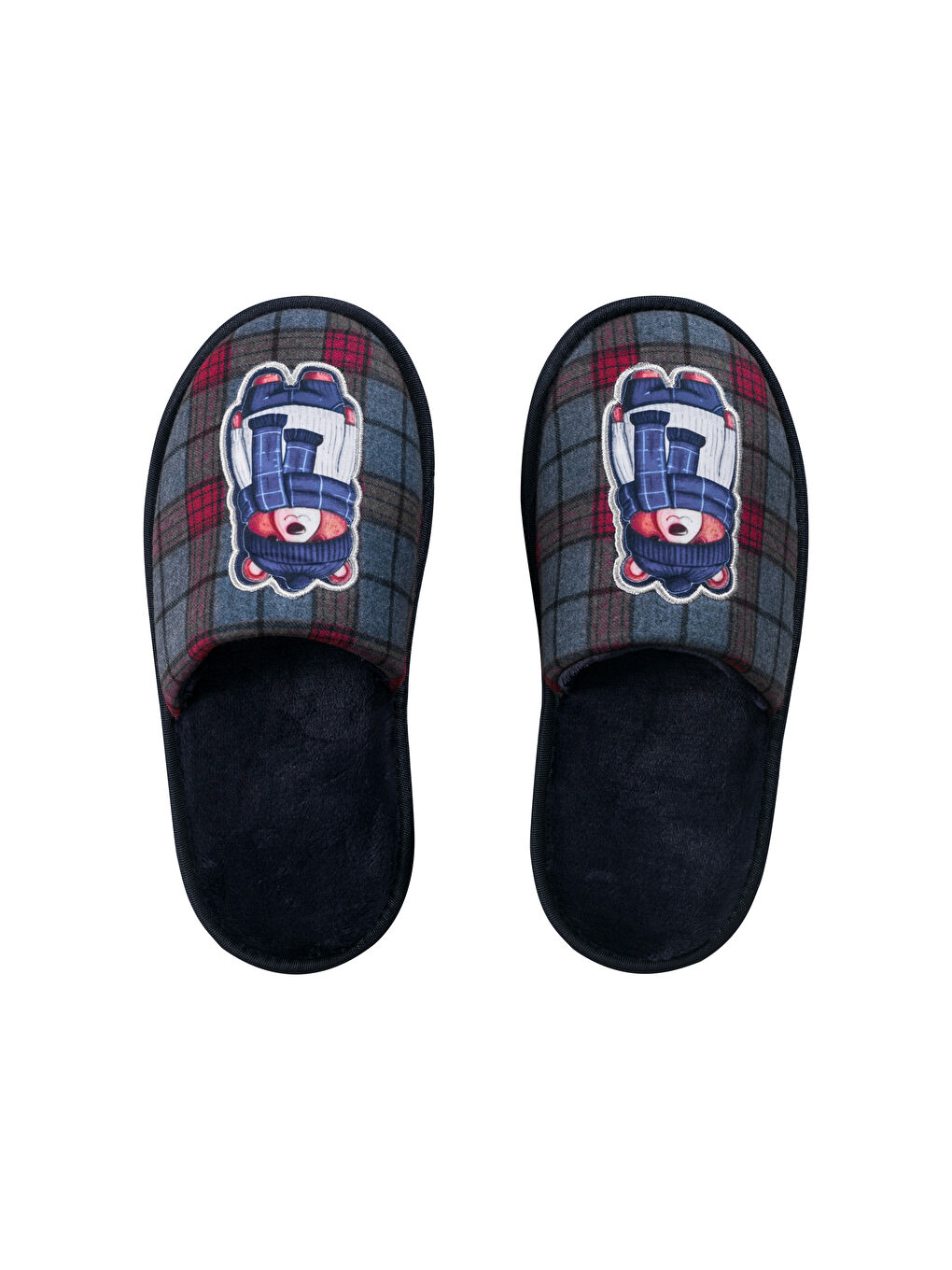 Kırmızı Ayı Baskılı Erkek Ev Terliği-5