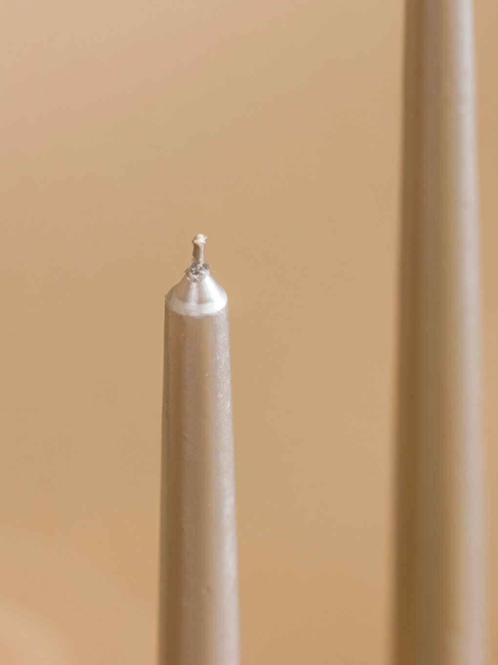 Gri Dekoratif Şamdan Mum 2'li-2