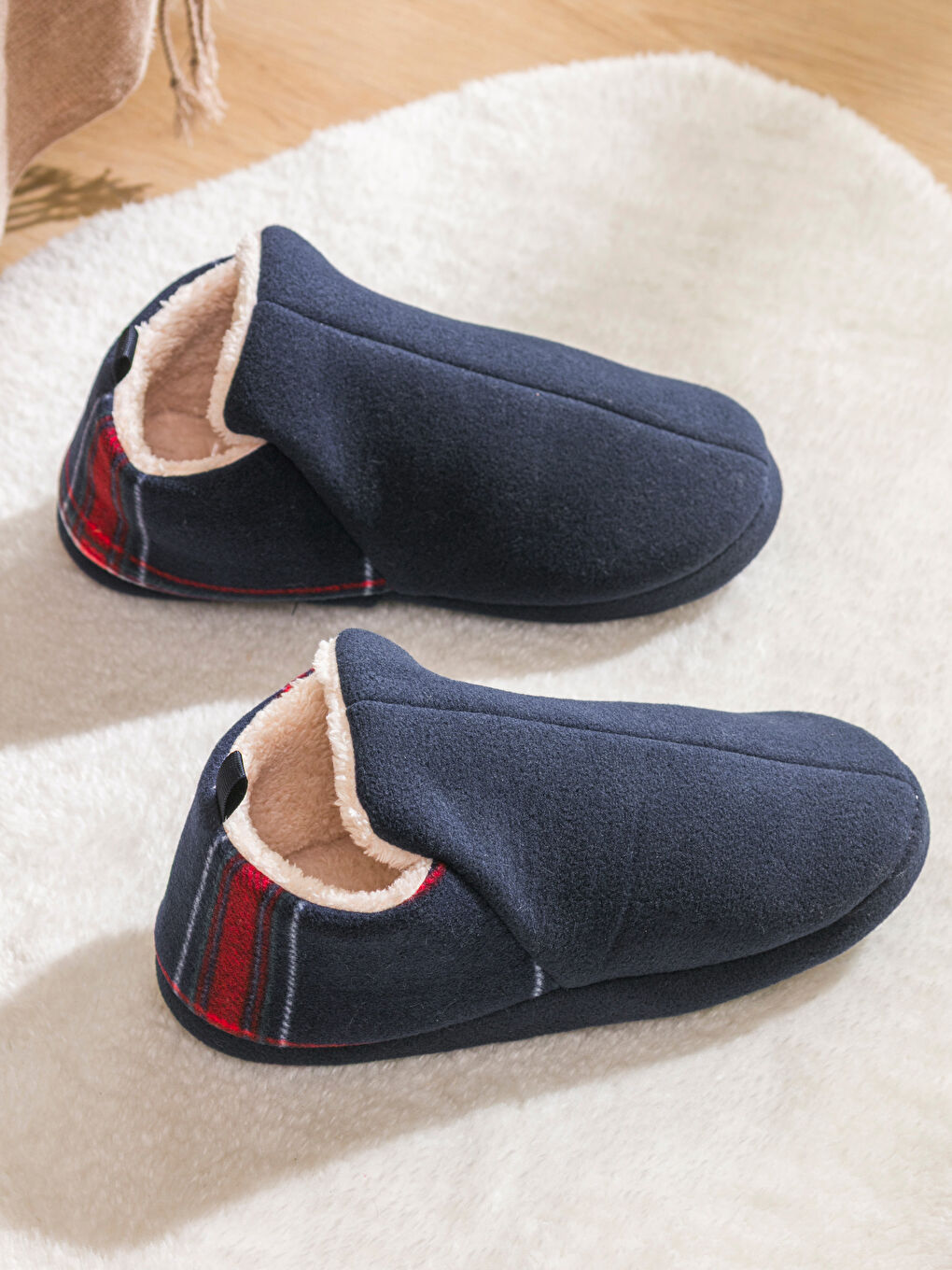 Lacivert Içi Kürklü Erkek Ev Botu Panduf-1