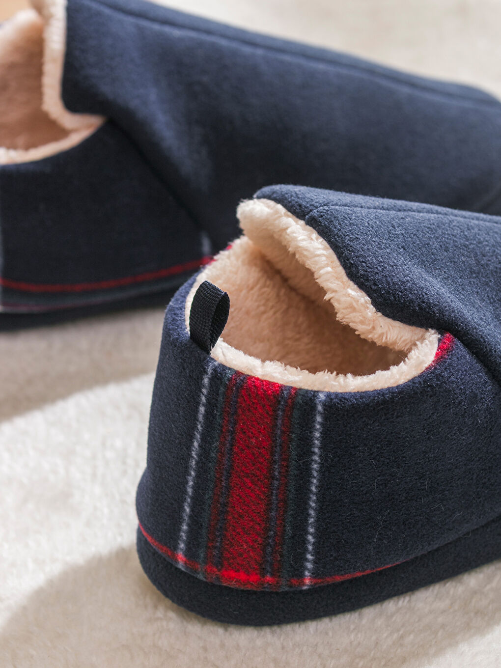 Lacivert Içi Kürklü Erkek Ev Botu Panduf-2